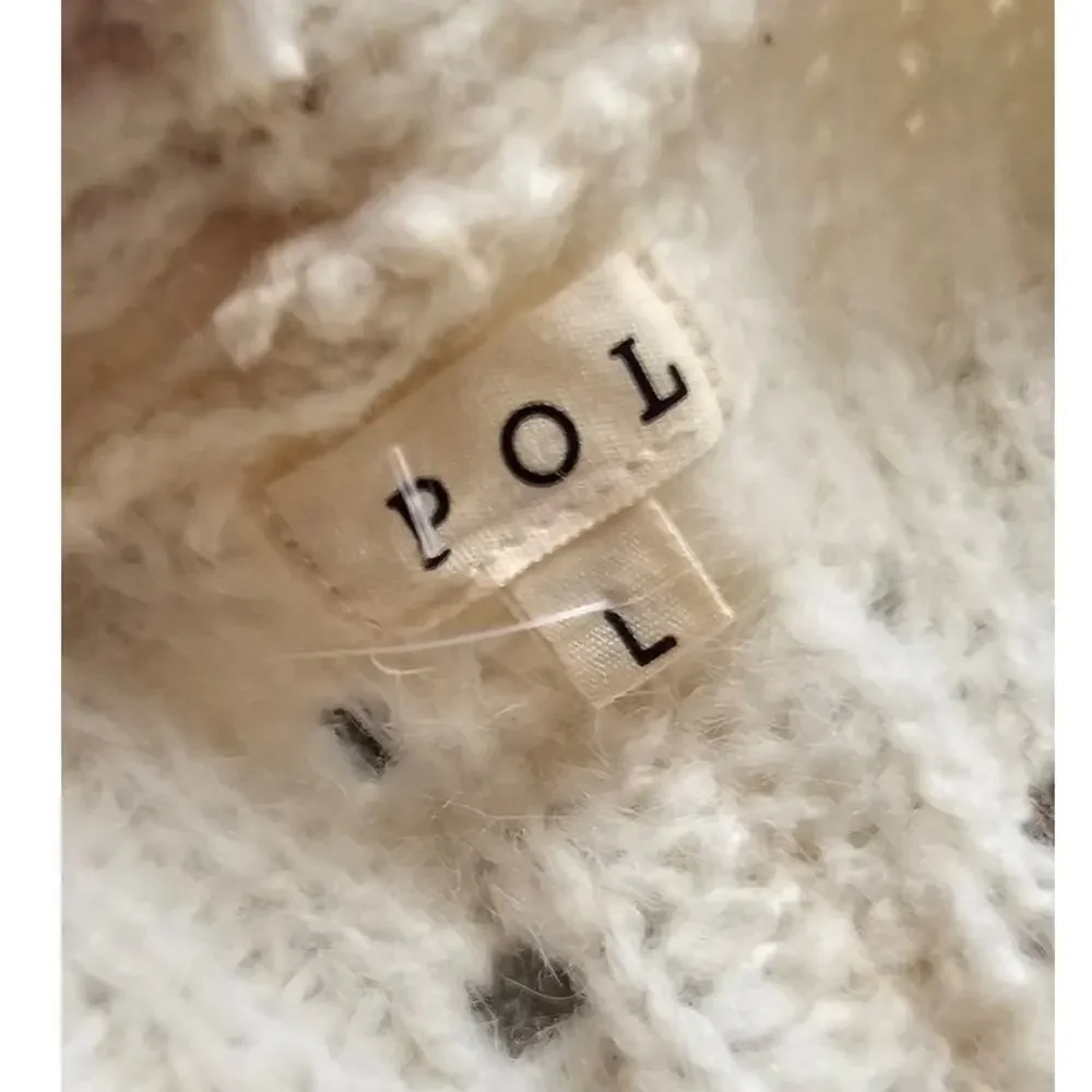 POL Open Front‎ Chunky Knit Relaxed Cardigan Sweater Women Size L Cream Slouchy